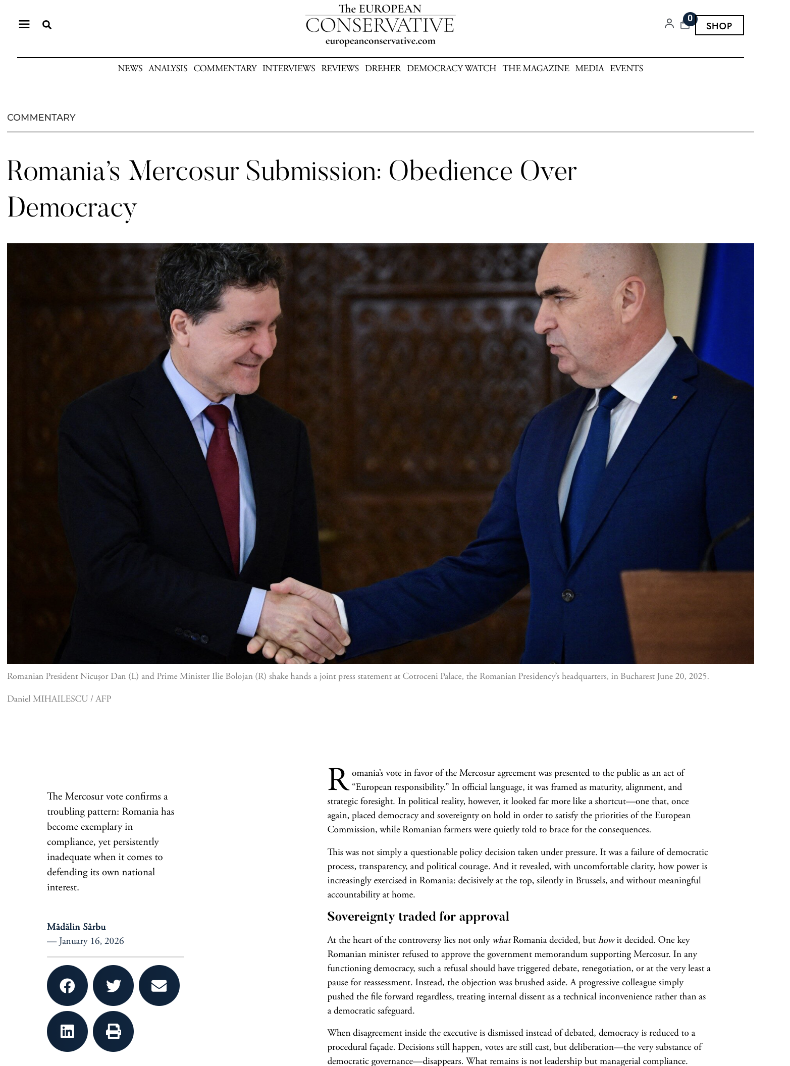 https://europeanconservative.com/articles/commentary/romanias-mercosur-submission-obedience-over-democracy/